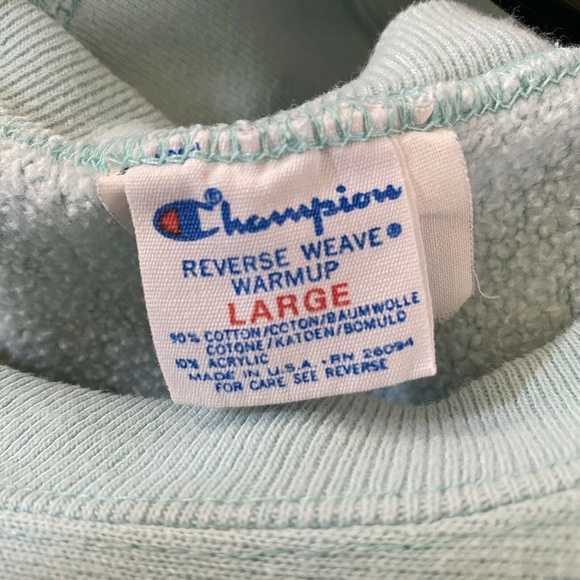 Baby Blue Champion Reverse Weave Crewneck VTG L - Picture 6 of 7